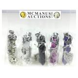5 Metal Floral Wrapped 2.5in Crystal Point