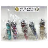 5 Metal Floral Wrapped 2.5in Crystal Point