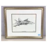 Framed Dale Adkins print, F/A-18-D Hornet jet p,