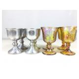 4 Pewter goblets & 4 Harvest Grape marigold