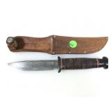 Vtg Kinfolks USA Fixed Blade Knife w/ Stacked