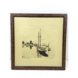 Lionel Barrymore ï¿½Quiet Watersï¿½ Etching on Paper.