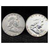 2-90% Silver Half Dollars