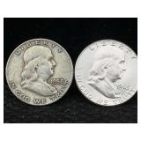 2-90% Silver Half Dollars