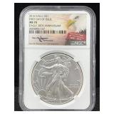 2016 Silver Eagle First Day Issue 30th, Ngc Ms-70