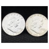 2-90% Silver Half Dollars