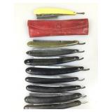 Vtg Duplex Razor in red leather case & assorted