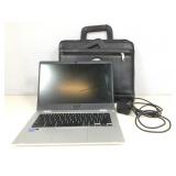ASUS laptop w/charger in leather briefcase,