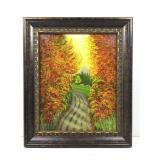 Signed Radha Sayed Original Fall Foliage Path