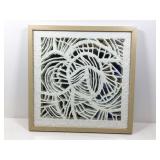 Abstract Paper Mache Shadowbox Mirrored Wall Art.