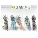 5 Metal Floral Wrapped 2.5in Crystal Point