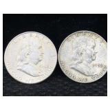 2-90% Silver Half Dollars