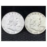 2-90% Silver Half Dollars