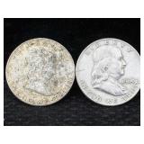 2-90% Silver Half Dollars