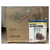 New Oak Finish Ice Box Stand in Box. Assembly