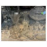 Pressed and etched glass, some vintage, badash