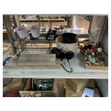 Floating shelves, wire racks, baskets, rocks &