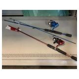 2 Zebco Slingshot Fishing Poles
