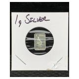 1g - .999 Fine Silver Bar