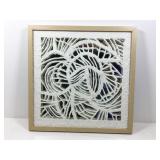 Abstract Paper Mache Shadowbox Mirrored Wall Art.