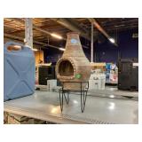 Terra cotta pottery on metal stand