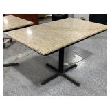 Stone top dining table w/metal base, approx
