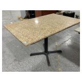 Stone top dining table w/metal base, approx