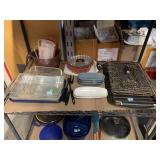 Assorted bakeware. Metal Racks, mix/ measuring