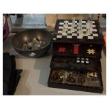 Checkers chess game box.