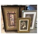 Assorted wall art. Floral. Largest is 32x20