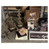 Home decor, candle stick holders, wall art, 5pc