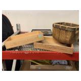 Wood crates and decorative basket.