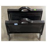 Wood magazine rack, approx 16in long