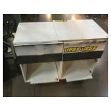 White garage rolling cabinet, approx 48in long