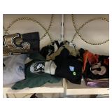 Assorted Sports Gear. Sweatshirts, flags and more
