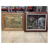 Framed Art, Carlos Galatea, Patio 40x50 & gold