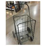 Black Metal Folding Shopping Cart