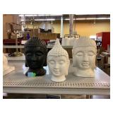 Ceramic Buddha Heads for Decor or Meditation