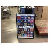Framed MLB National and American League Poster.