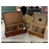 Cigar Humidors and Knife Block.