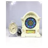 Lighted Inspirational clock & Fifth Ave crystal