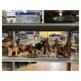 Holiday figurines and decor.