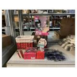 Barbie Breathe doll, snowman cookie jar, basket