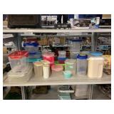 Plastic pitchers, canisters and bowls.