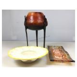Lafiore handmade fused glass dish, Spain, ceramic