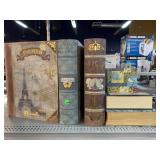 Stash books and trinket storage box.