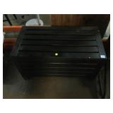 Wood storage trunk, approx 16x31x17in
