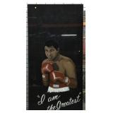 Large Muhammad Ali Painting On Glass Panel. I A