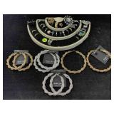 Fashion Rings W/large Earrings, Sz 5, 6, 7, 11.5