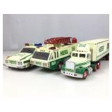 Vtg Hess collectible vehicles, tractor trailer,